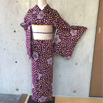 순수 실크 시보리 기모노 코몬 이중 기모노