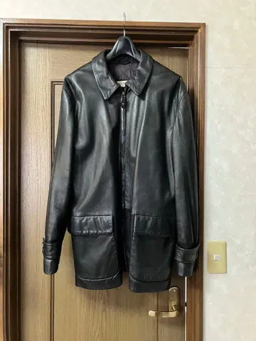 조르지오 아르마니 90s 램 가죽 하프 코트 카 코트