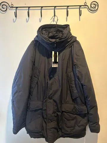 구스다운 후드 부착 다운 자켓 블랙 L L 시마무라