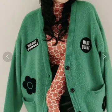 마리콴트 PUBLUX 콜라보 와펜 샤기 니트 가디건