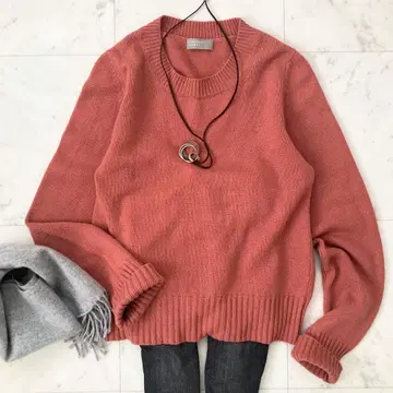 새상품급 마가렛호웰 울 캐시미어 크루넥 니트 M 사이즈 오렌지