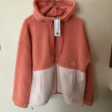 adidas 플리스 자켓 XL 여성용 핑크.화이트