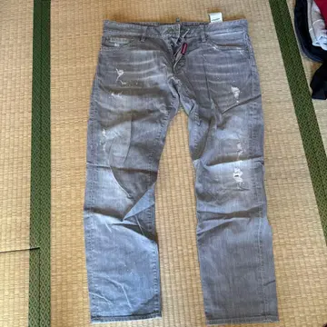 DSQUARED2 데미지 가공 슬림 청바지 54 그레이 중고