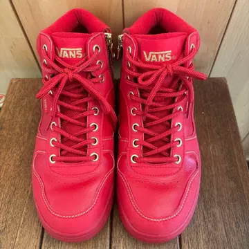 VANS 레드 하이컷 스니커즈 빨간색 V2240