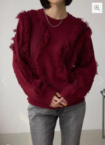 AZUL by MOSSY 프린지 디자인 니트탑