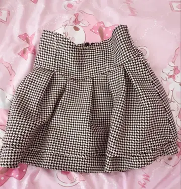 하운드투스 체크 패턴 미셸 마카롱 슬림 레그 스커트 XS