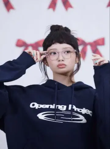 opening project 아이덴티티 후드티 네이비