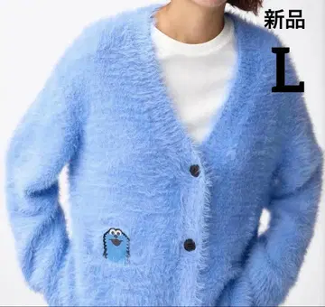 새상품 GU 오버 사이즈 가디건 L 퍼펫 스