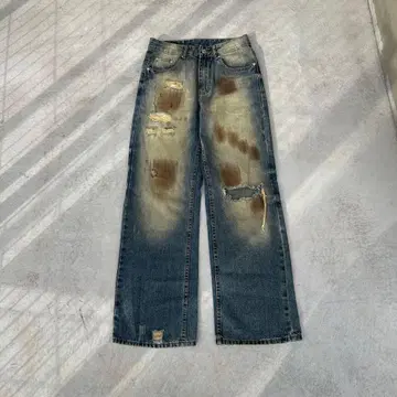 00s 헤이세이 갸루 데미지 빈티지 가공 데님 그런지 y2k