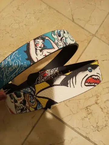 ED HARDY 벨트 에드하디 리버서블 38 사이즈 샤크