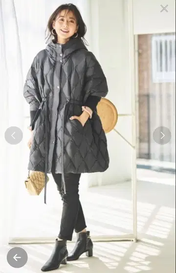 후드 부착 퀼팅 다운 자켓