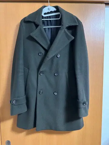 에디피스 올리브 그린 더블 버튼 피 코트