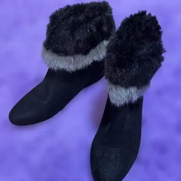 젤리빈스 스웨이드 숏부츠 퍼 포함 S 사이즈 22cm