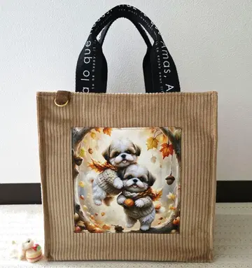 핸드메이드 시츄 강아지 스퀘어 백 U^^UU^^U