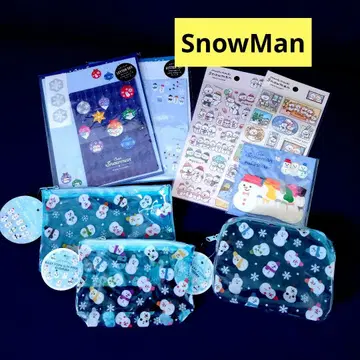 [새상품] 파우치 & 씰 & 레터 세트 눈사람 Snow Man 8점 세트