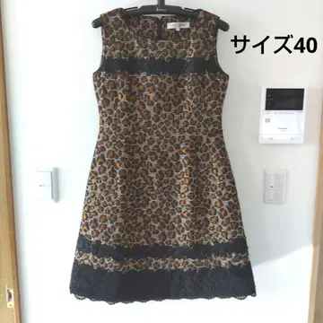 슈퍼 뷰티 무릎 기장 원피스 자카드 직조 레이스 사이즈 40