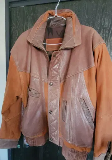 컨버스 가죽 자켓 브라운