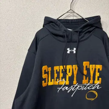 언더아머 후드티 팀 로고 블랙 미국 빈티지 의류 M 3326