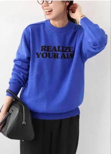 JOUNAL STANDARD relume 파랑 크루넥 스웨터