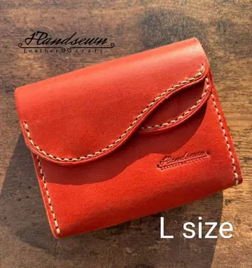 핸드메이드 천연 가죽 라운드 더블 후크 지갑 L 사이즈