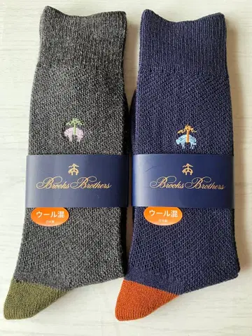 일본제 브룩스브라더스 남성 양말 울 혼방 2켤레 세트