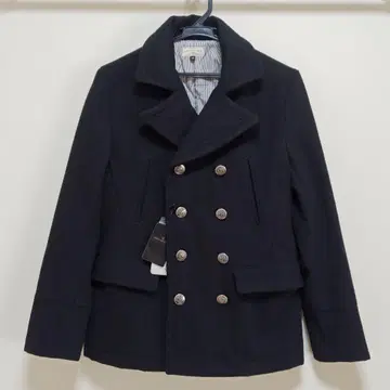 미사용품 나노 유니버스 P 코트 울 혼방 블랙 S