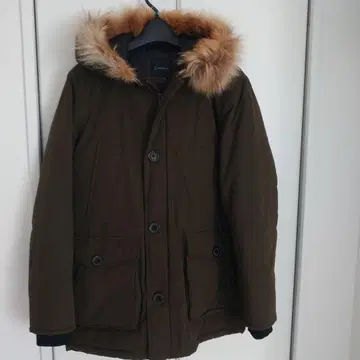 RAGEBLUE 올리브색 퍼(fur) 후드 아우터