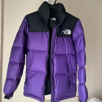 THE NORTH FACE 눕시 다운 자켓 보라색 블랙