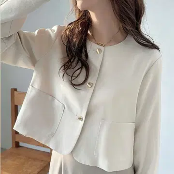 노카라 자켓 화이트