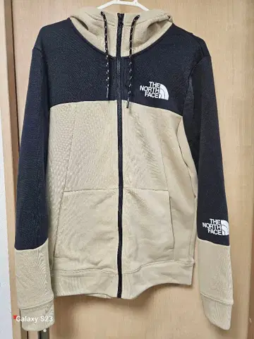 THE NORTH FACE 풀 집업 후드티 베이지/블랙