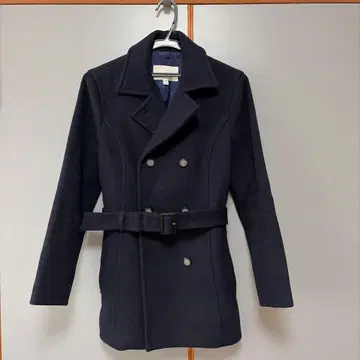 NATURALBEAUTY 내추럴 뷰티 울 혼방 네이비 코트