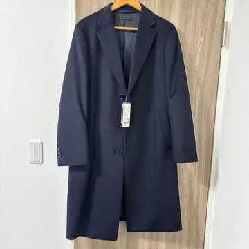 울 캐시미어 체스터 코트 M 사이즈 네이비