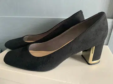 DIANA 블랙 스웨이드 펌프스 골드 힐 24cm 다이애나 블랙