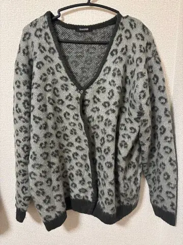 레오파드 모헤어 라이크 BIG 가디건