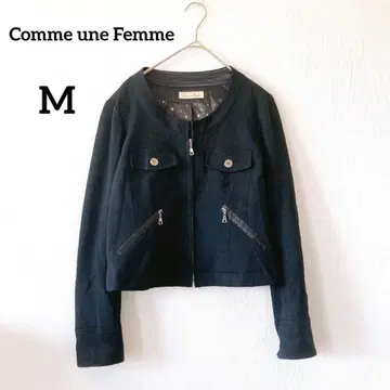 노카라 자켓 M 블랙 숏 기장 모 100% 269