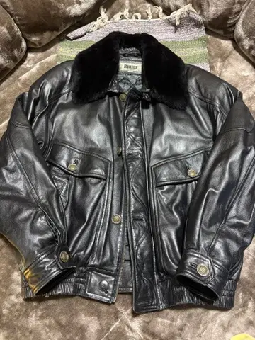 가죽 자켓 퍼 포함 블랙