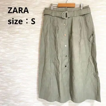 자라 ZARA 인조 가죽 A라인 스커트 [ S ] 종아리 기장 1388