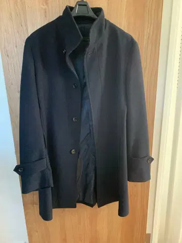 남성용 스탠드 카라 코트 네이비 히요쿠 지테