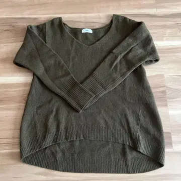 IENA 캐시미어 혼방 V넥 니트 풀오버 브라운 울