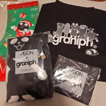 AEON x graniph 블랙 팬더 에코백 담요 4종 세트