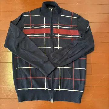 Titleist 네이비 체크 무늬 스웨터 L