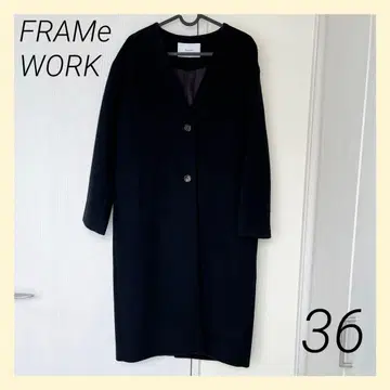 프레임워크 롱 코트 네이비 36 S