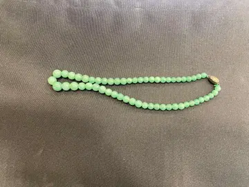 그린 스톤 목걸이 925 실버 클로징 약 20cm