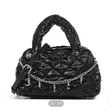 juicy couture 퀼팅 백 로고 블랙