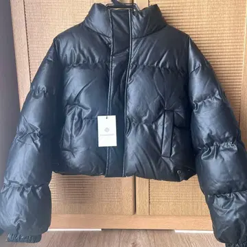 밈 셀렉 인조 가죽 숏 다운 자켓