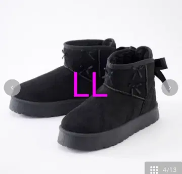 시마무라 아오키 미사코 리본 어그 부츠 LL 빅 사이즈 미사용 새상품