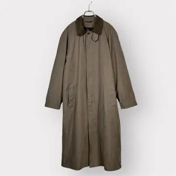 브라운 스텐카라 코트 스웨이드 옷깃