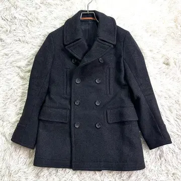 캐시미어 혼방 사이 베이직 피 코트 차콜 그레이 40