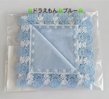 [ 미사용 새상품 ] 긴자와 레이스 타월 손수건 아이엠 도라에몽 블루