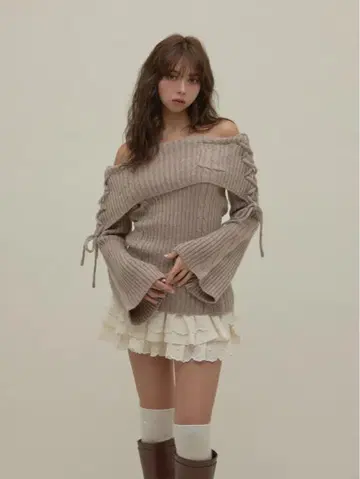 andmary 앤드마리 Corrie 레이스 니트 세트 업